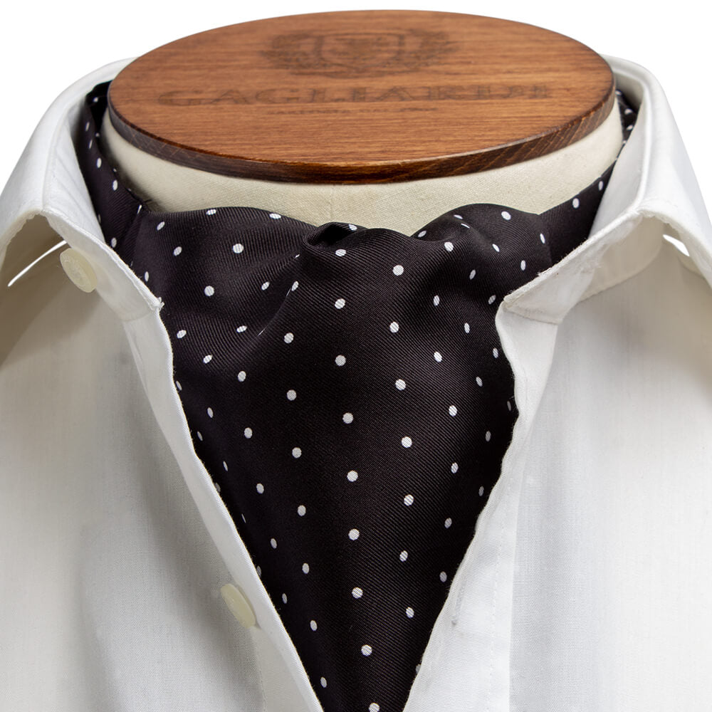Black & White Polka Dot Cravat - Gagliardi