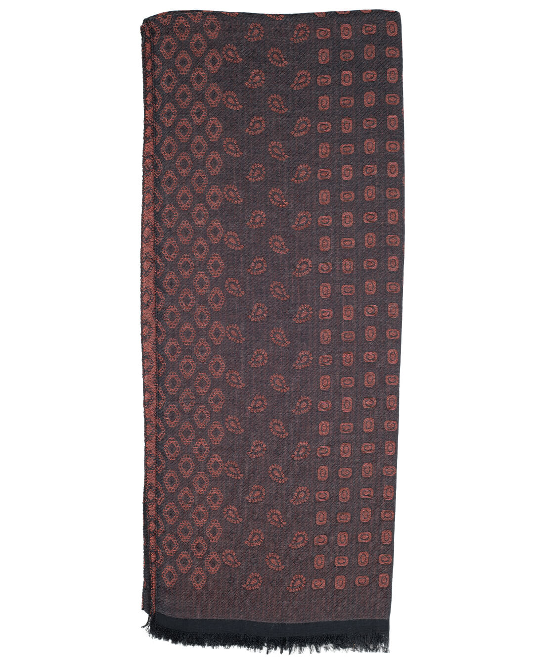 Scarf Charcoal With Red Shapes