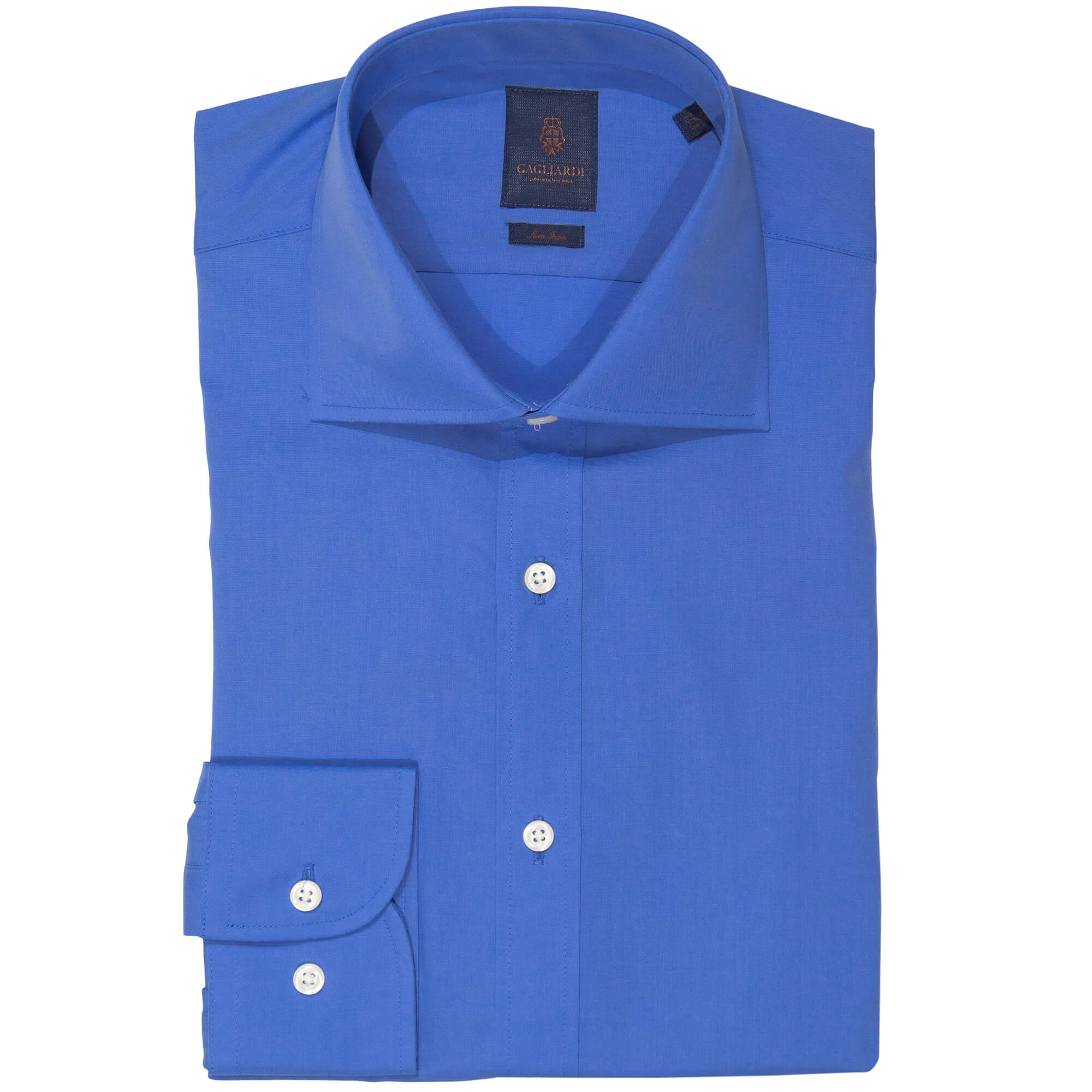 Slim Fit Blue Poplin Non Iron Shirt