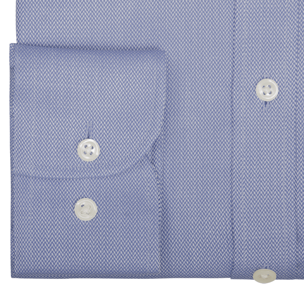 Mid Blue Chevron Slim Fit Cutaway Collar Shirt - Gagliardi