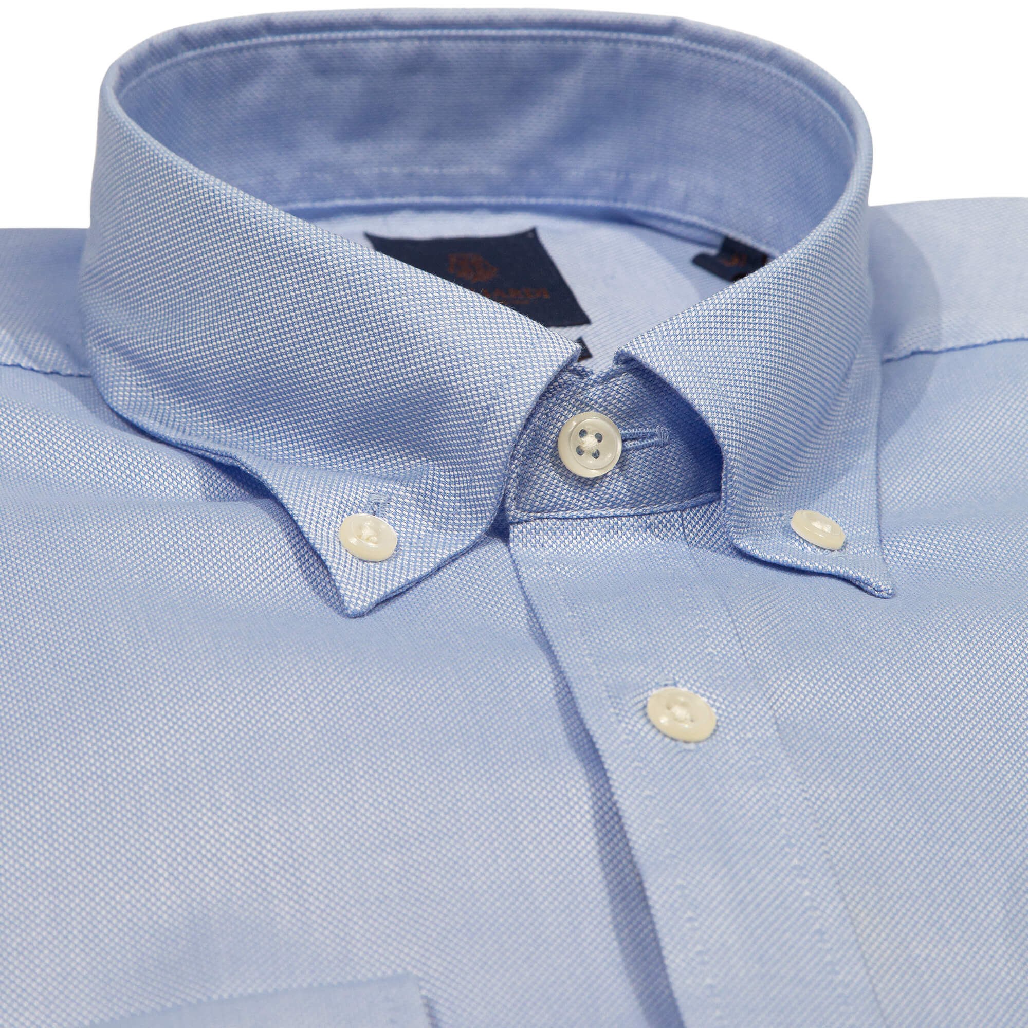 Sky Micro Structure Plain Slim Fit Buttondown Collar Shirt
