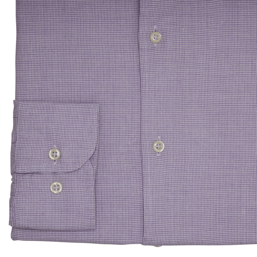Purple Flannel Puppytooth Slim Fit Extreme Cutaway Shirt - Gagliardi