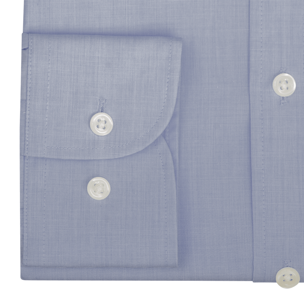 Sky End On End Plain Slim Fit Cutaway Collar Shirt - Gagliardi