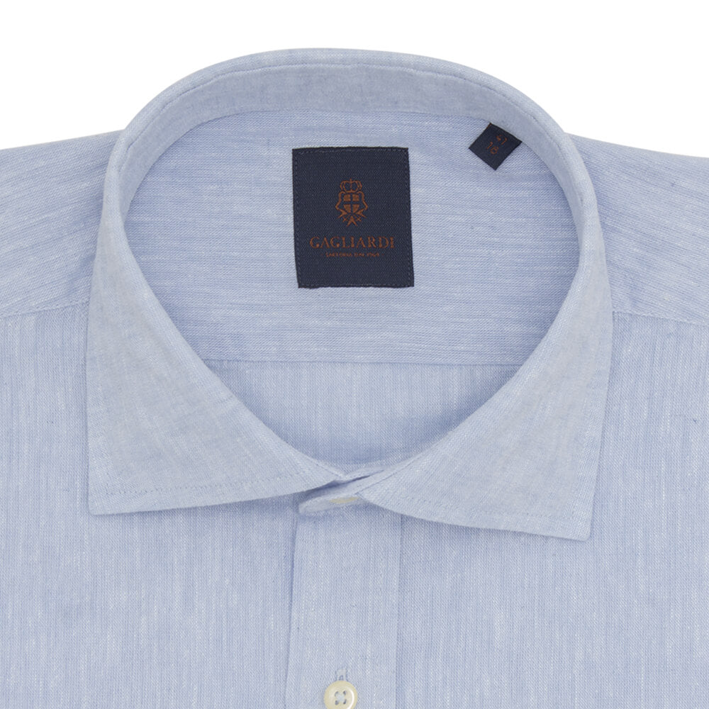 Sky Plain Slim Fit Long Sleeve Cutaway Collar Shirt - Gagliardi