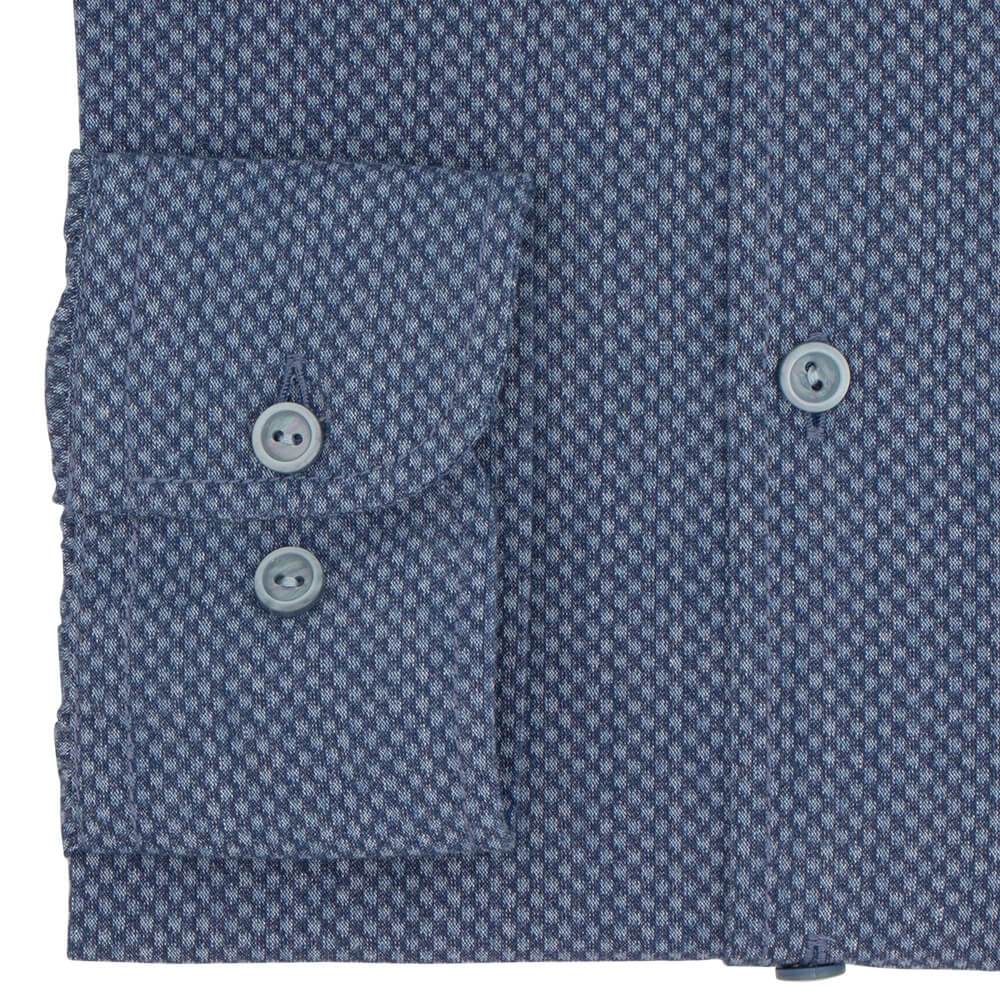 Slim Fit Indigo Spot Cotton Shirt - Gagliardi