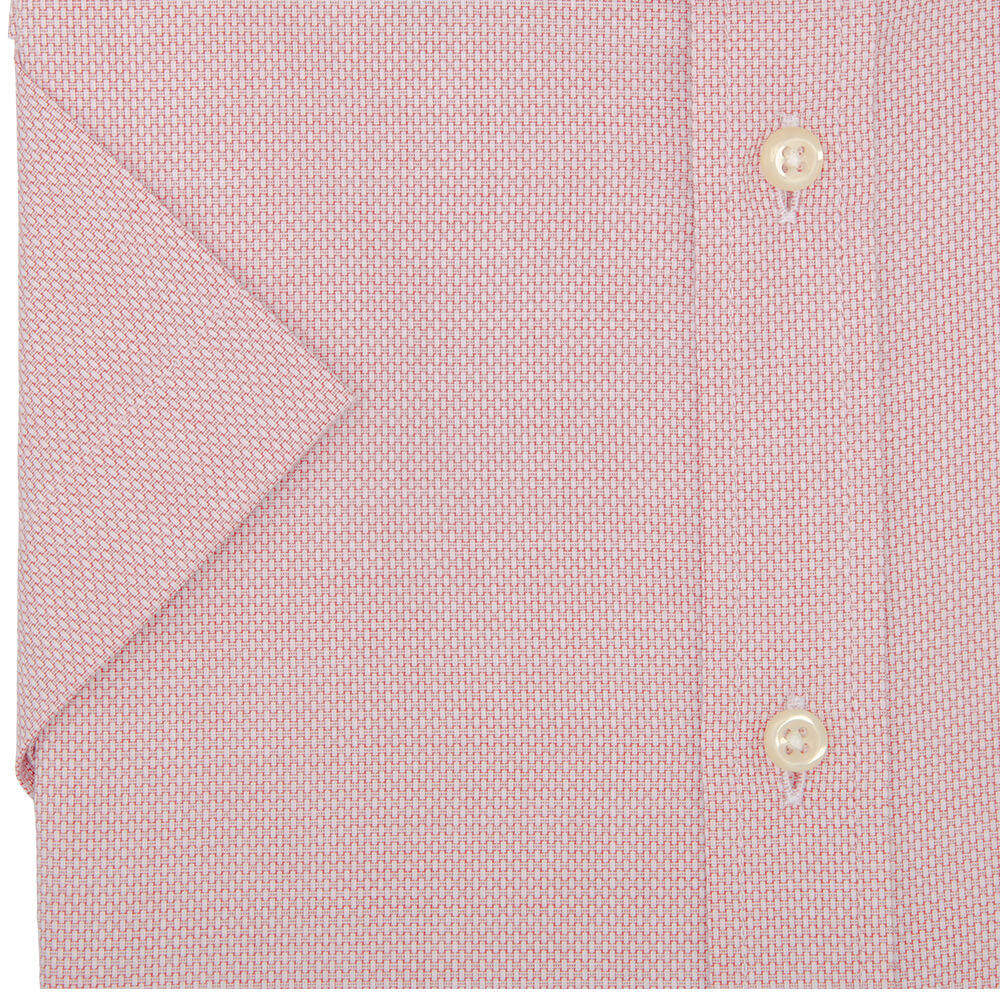 Slim Fit Red Birdseye Weave Micro Weave Cotton Shirt - Gagliardi