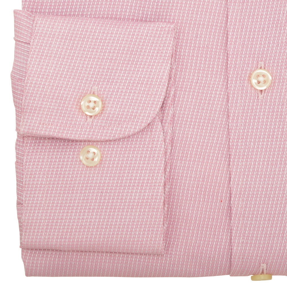 Slim Fit Pink Diagonal Weave Cutaway Collar Shirt - Gagliardi