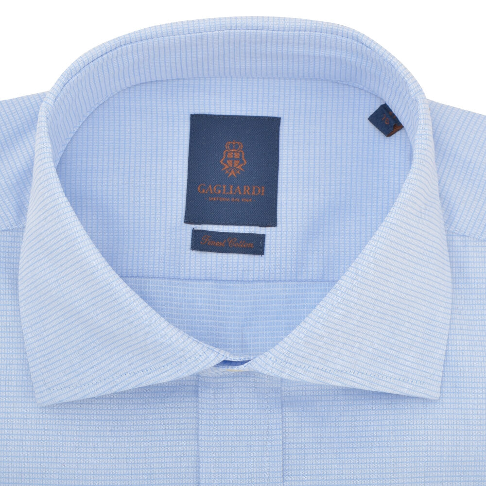Slim Fit Sky Box Weave Cutaway Collar Shirt - Gagliardi