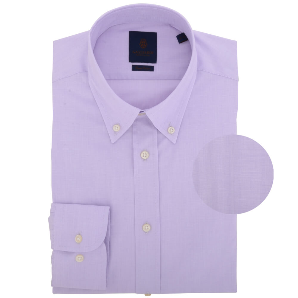 Lilac End on End Button Down Collar Shirt - Gagliardi