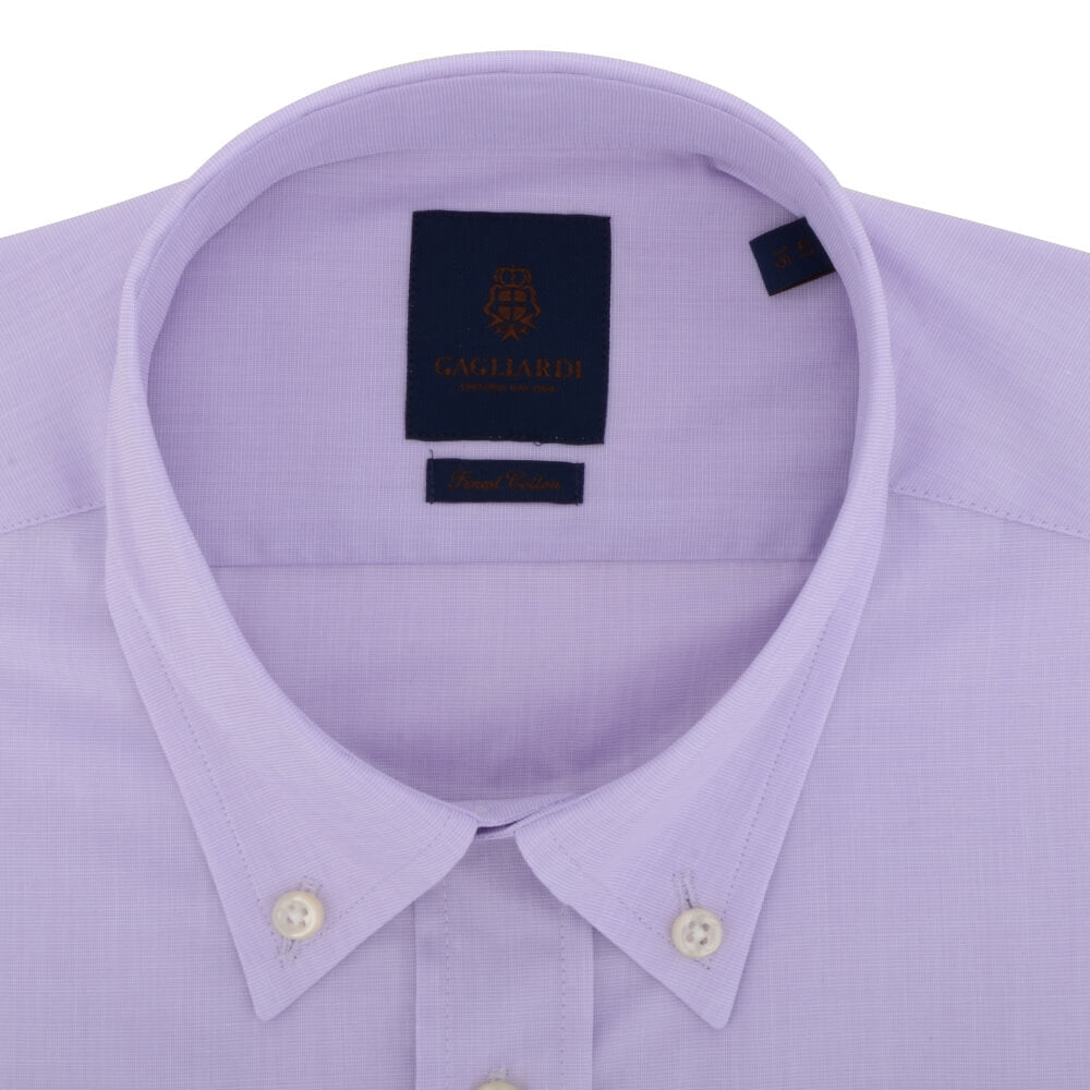 Lilac End on End Button Down Collar Shirt - Gagliardi