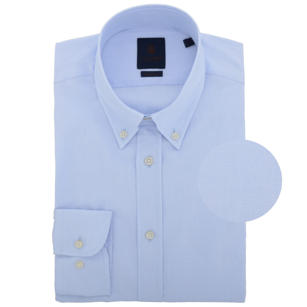 Sky End on End Button Down Collar Shirt - Gagliardi