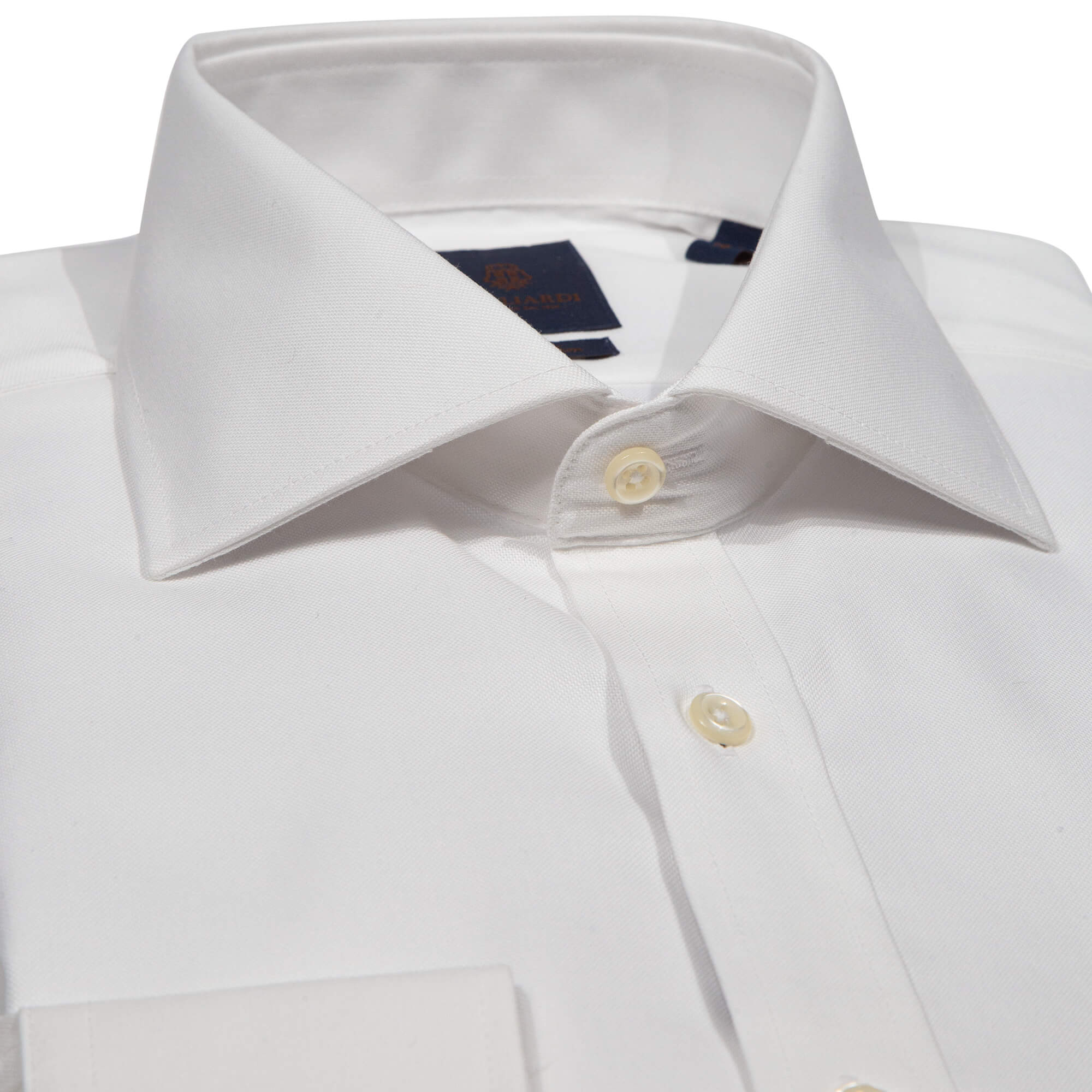 White Oxford Cutaway Collar Single Cuffed Slim-Fit Non-Iron Shirt