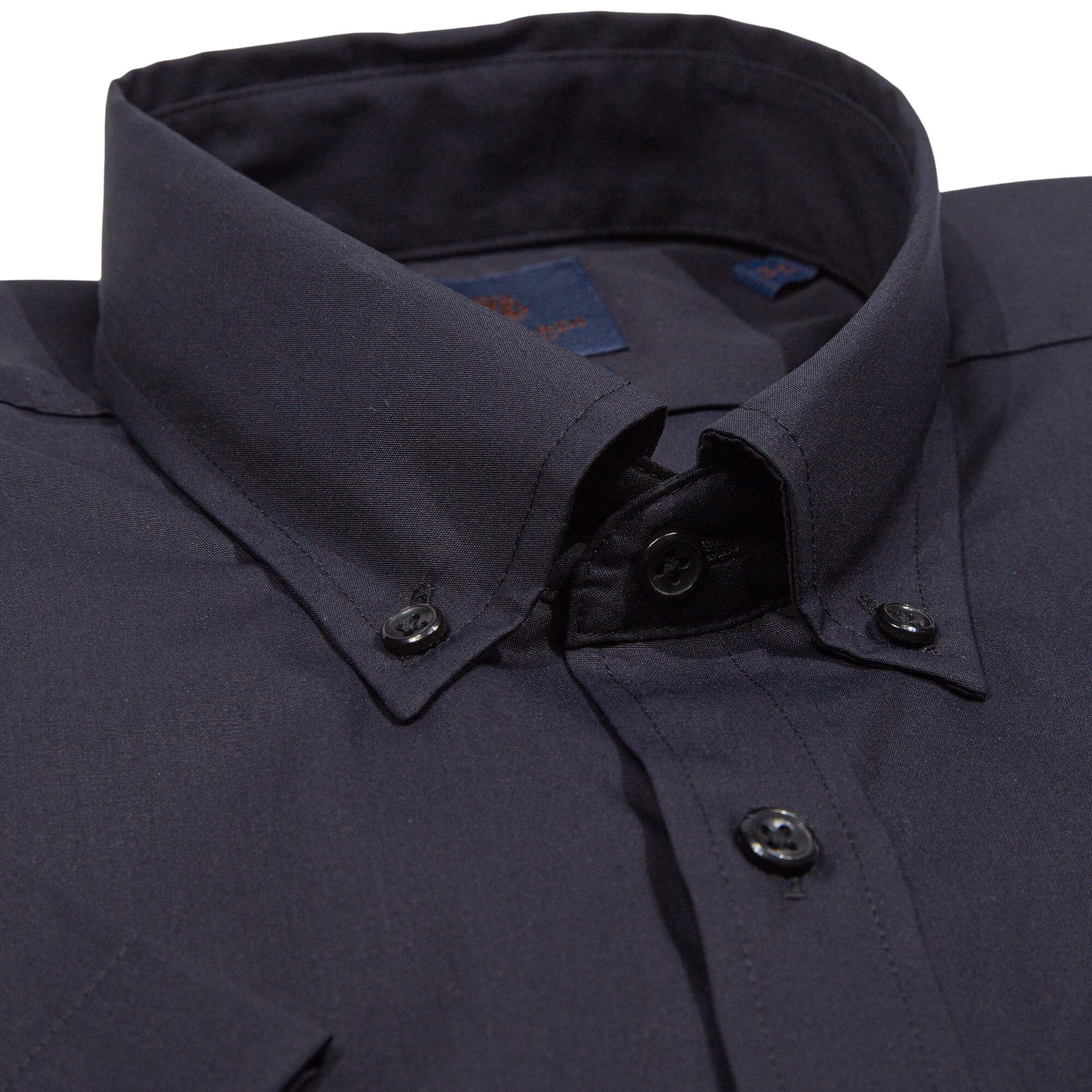 Black Slim Fit Button Down Short Sleeve Shirt