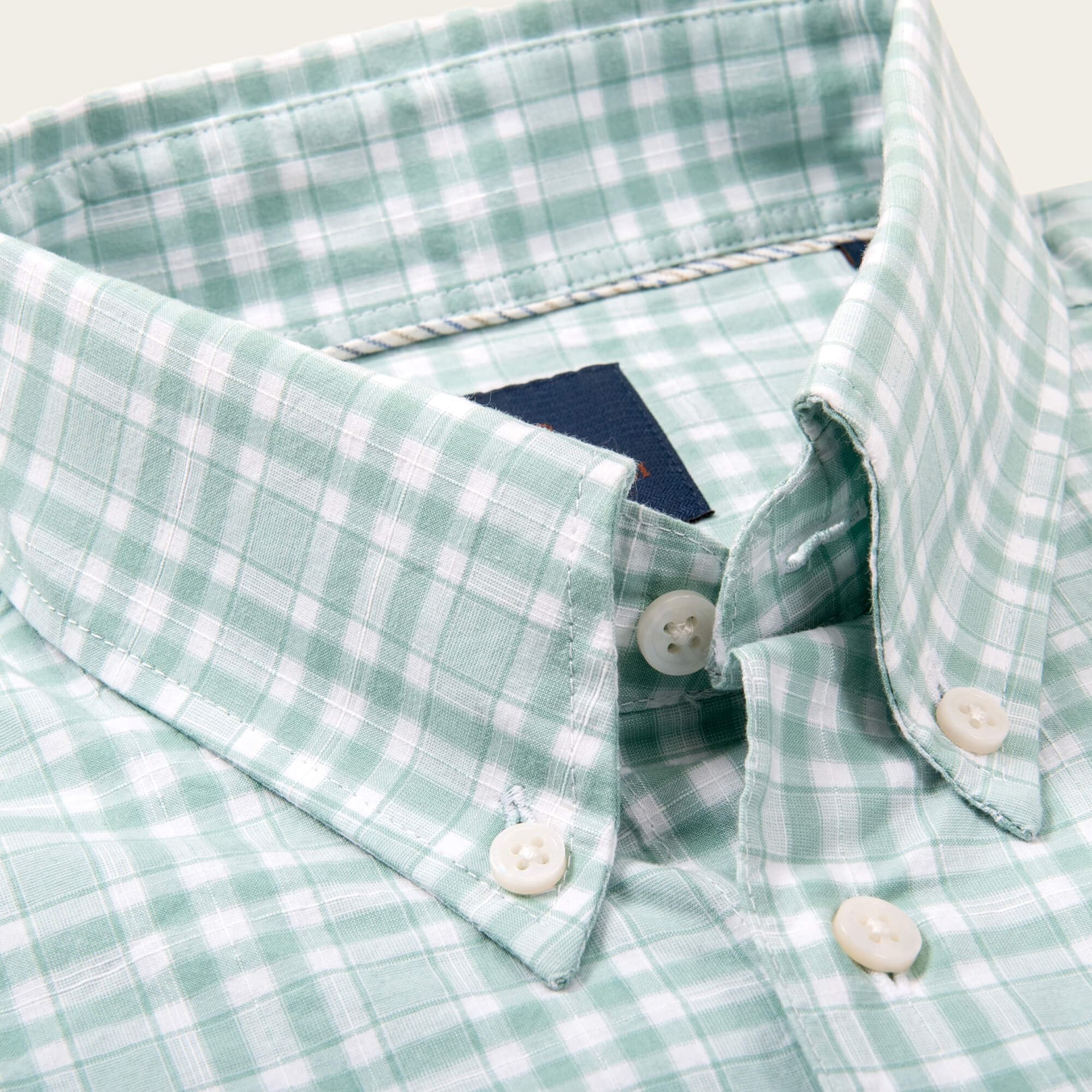 Green Slim Fit Summer Plaid Button Down Shirt