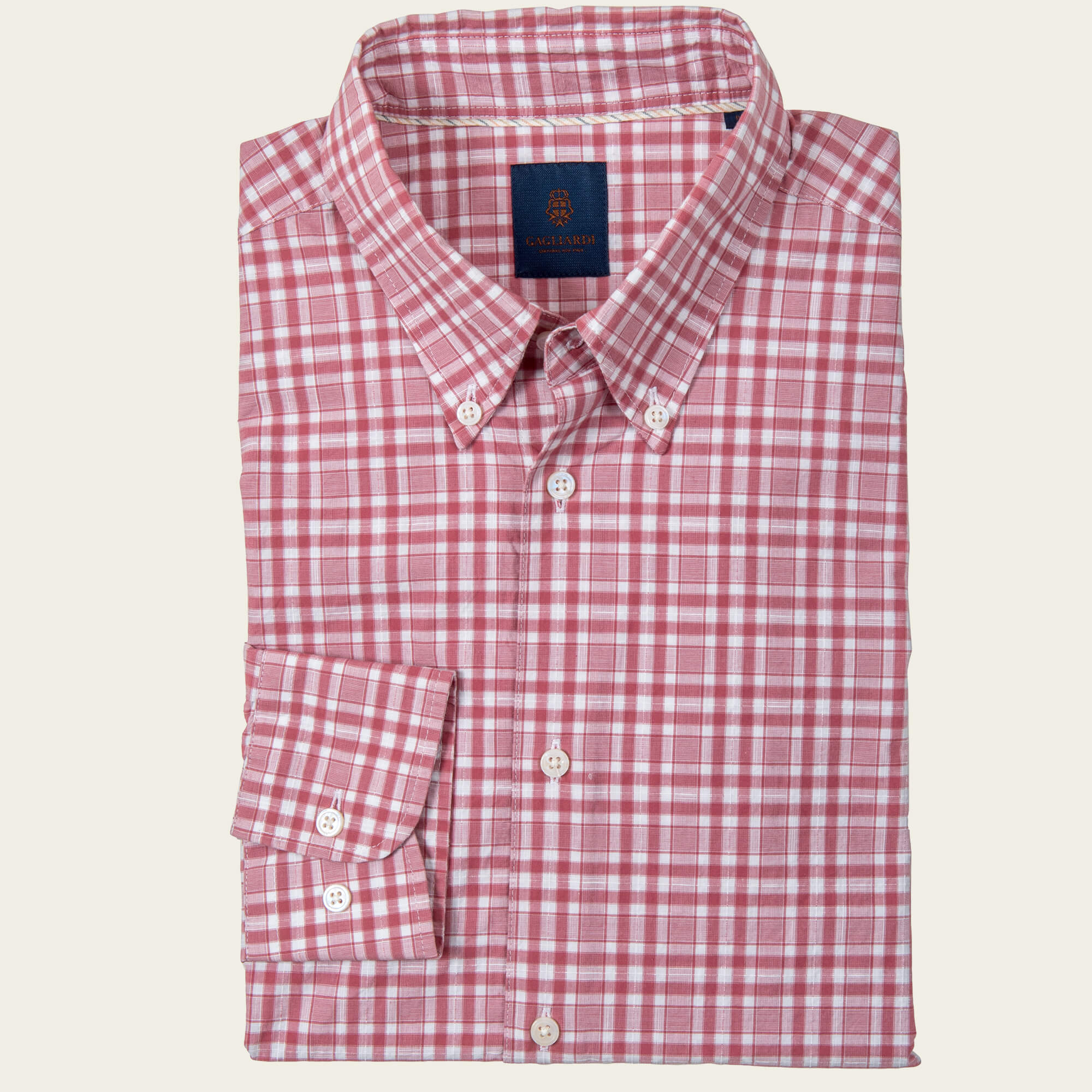 Red Slim Fit Summer Plaid Button Down Shirt