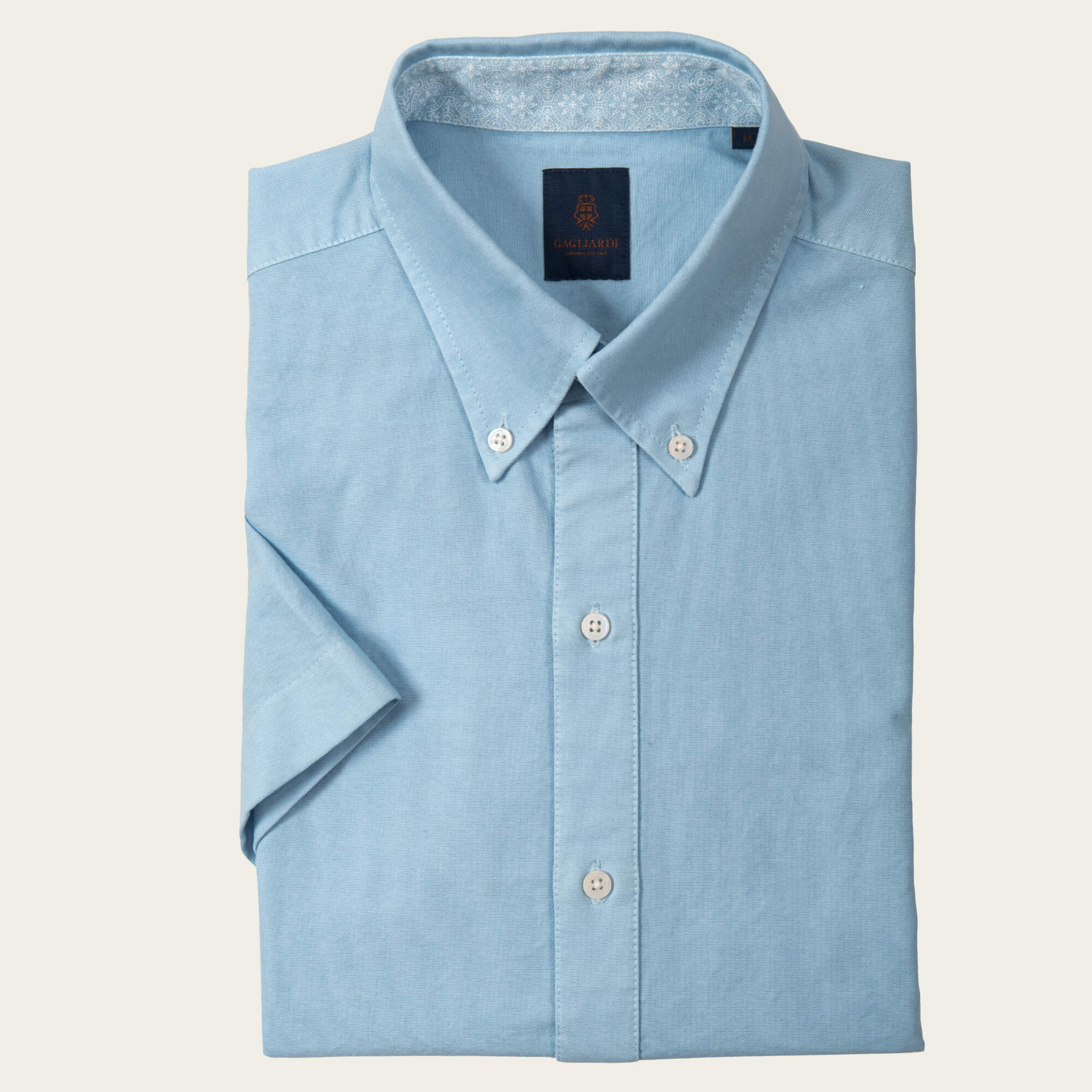 Sky Tailored Fit Oxford Button Down Short Sleeve Shirt