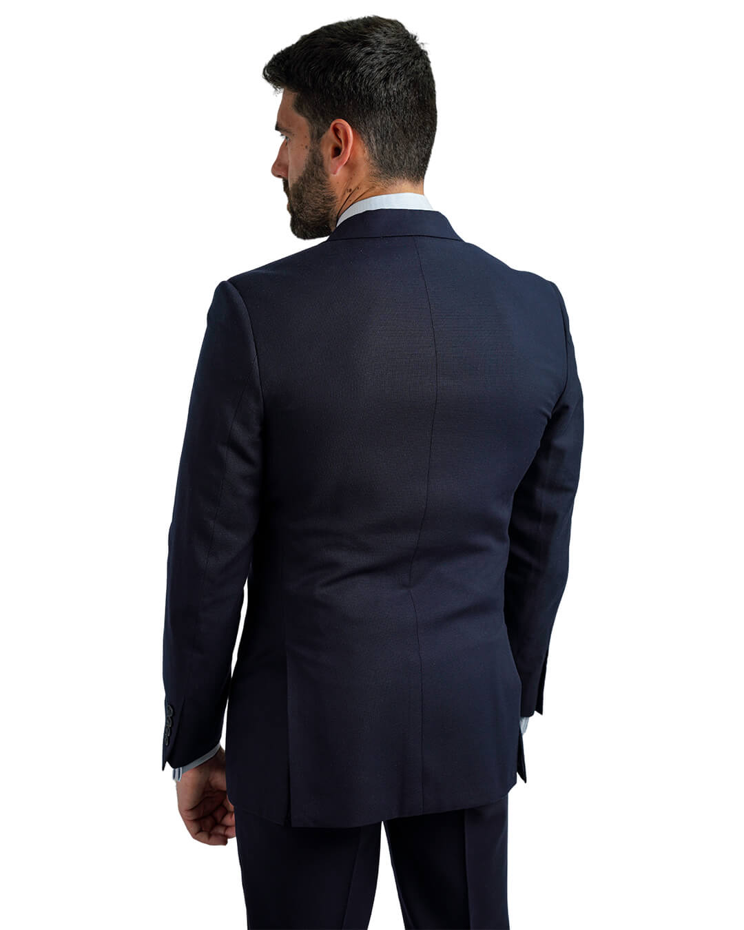 Navy Straw Weave Machine Washable Suit