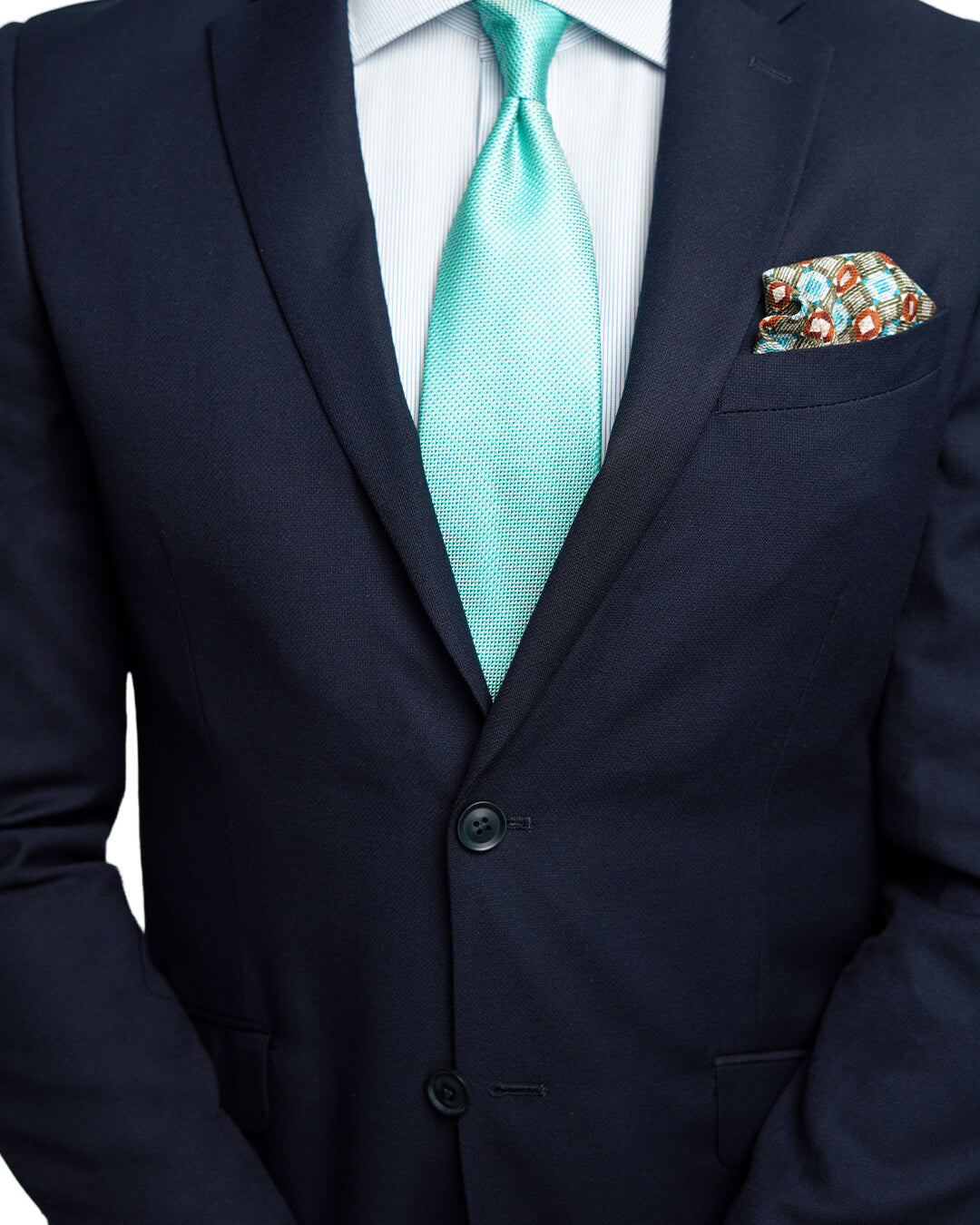 Navy Straw Weave Machine Washable Suit