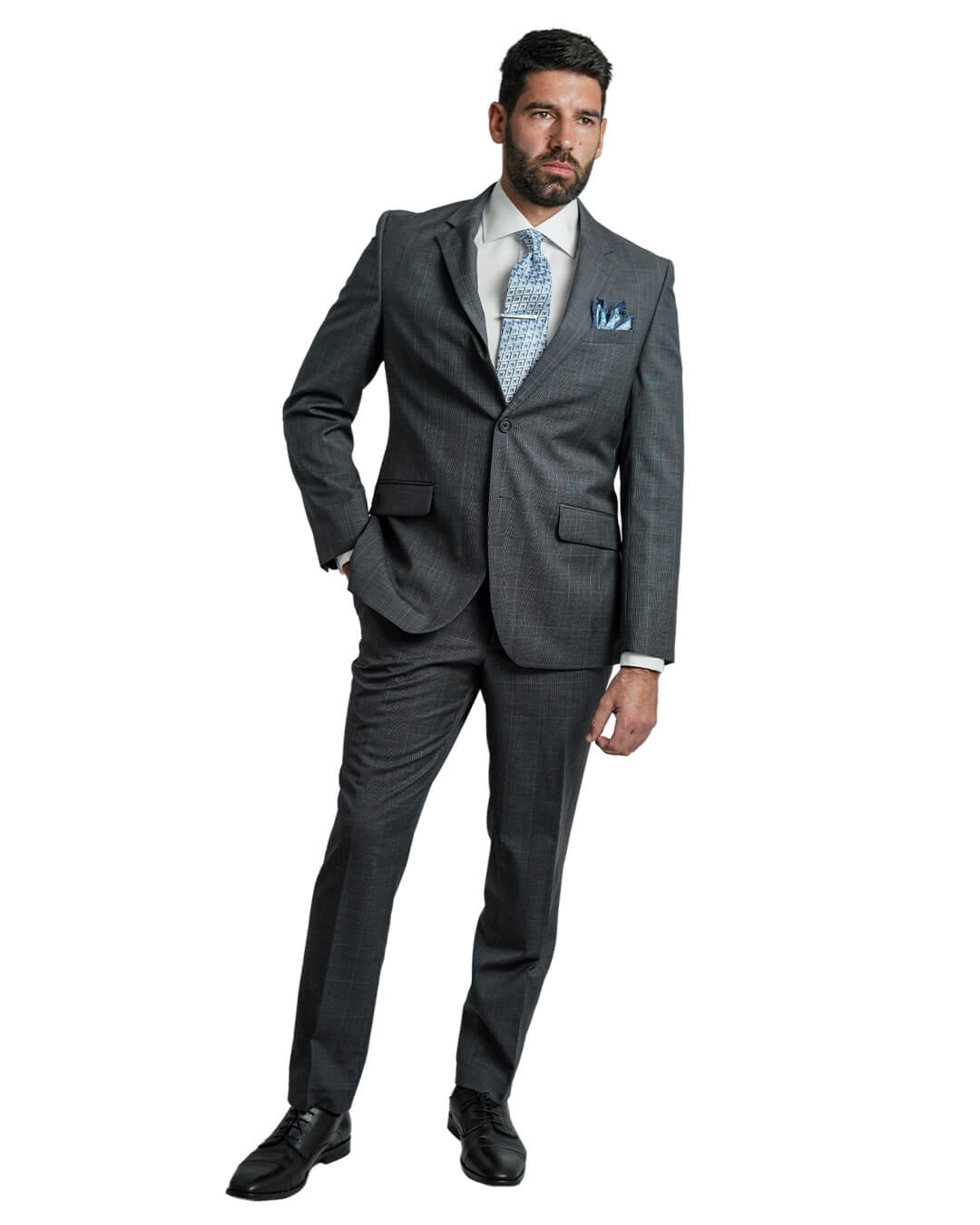 Grey Prince of Wales Check Suit