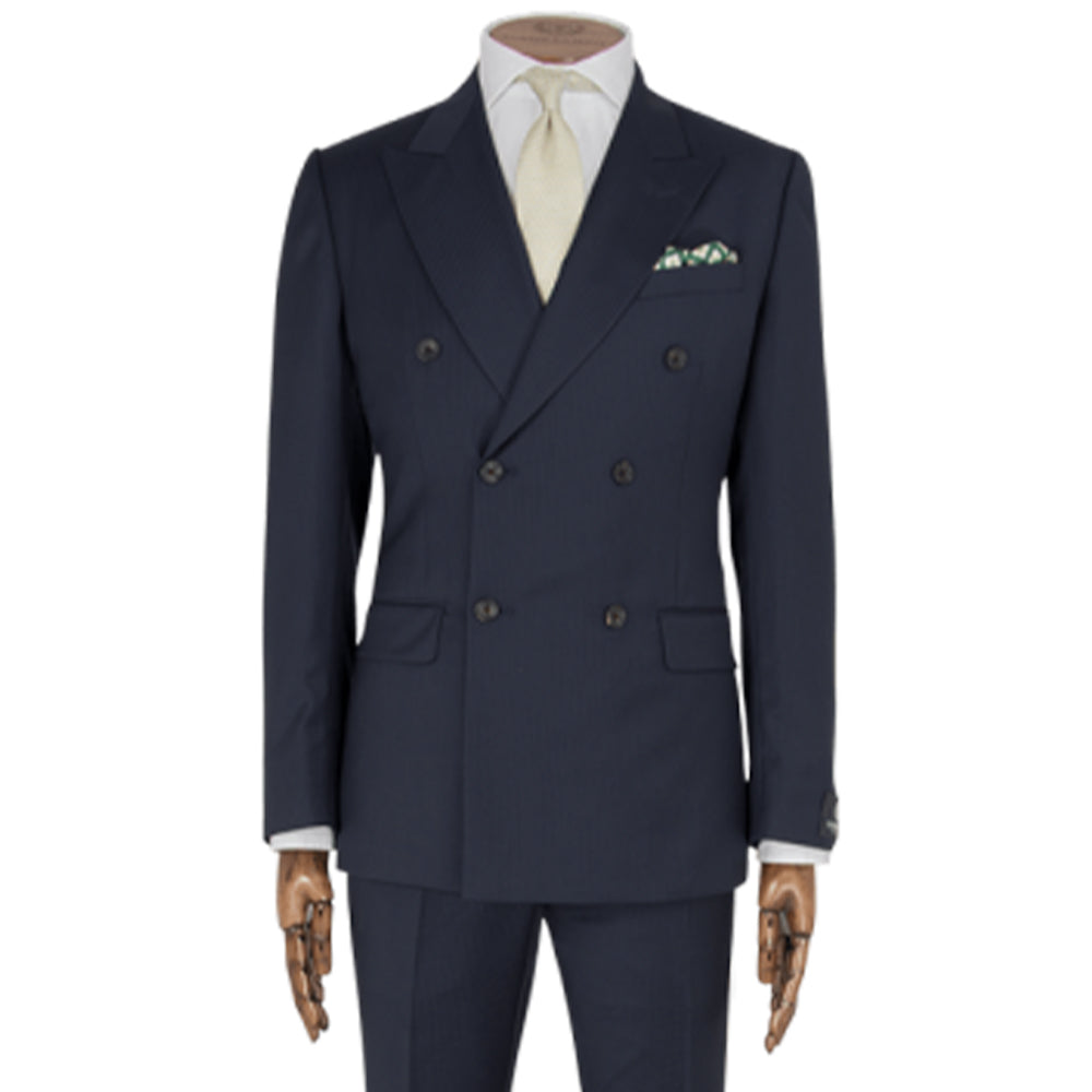 Navy Striped Double Breasted Suit - Gagliardi