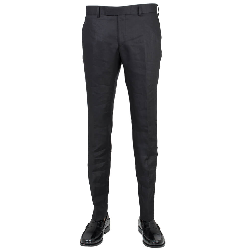 Black Linen Mix & Match Trousers - Gagliardi