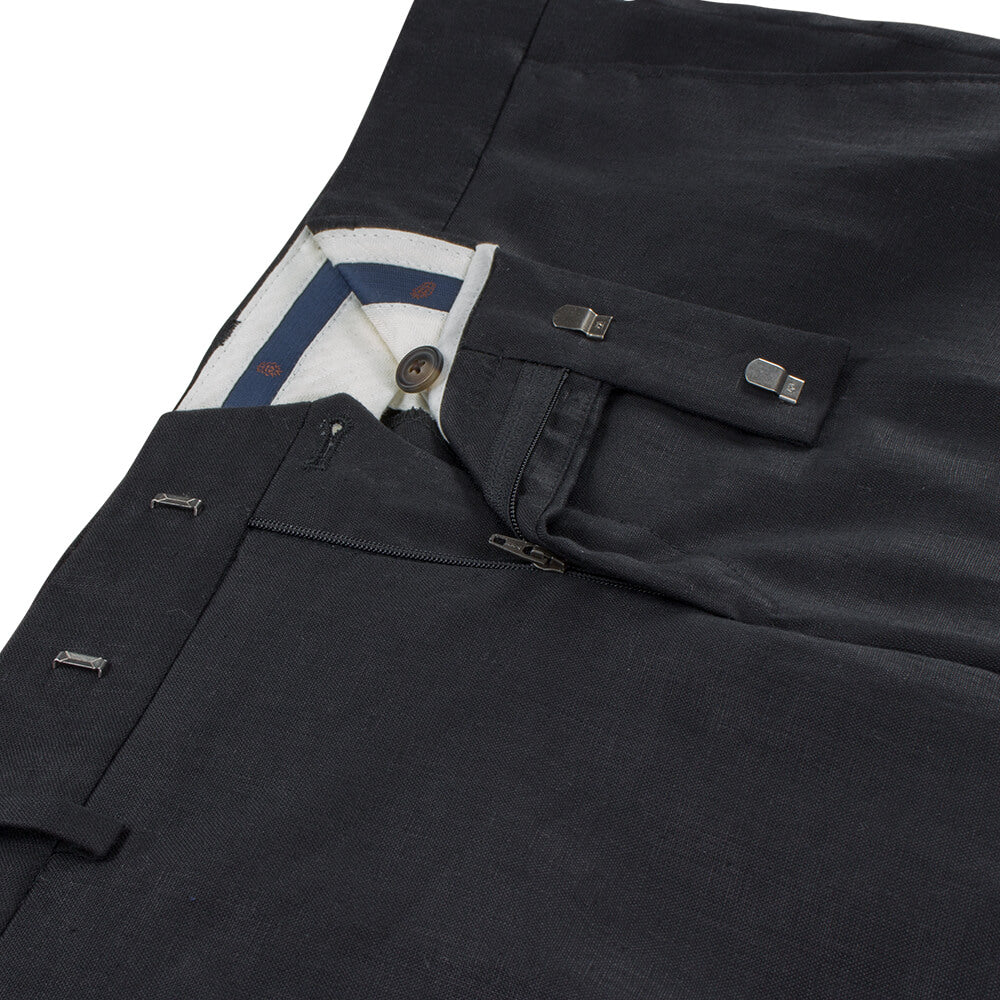 Black Linen Mix & Match Trousers - Gagliardi