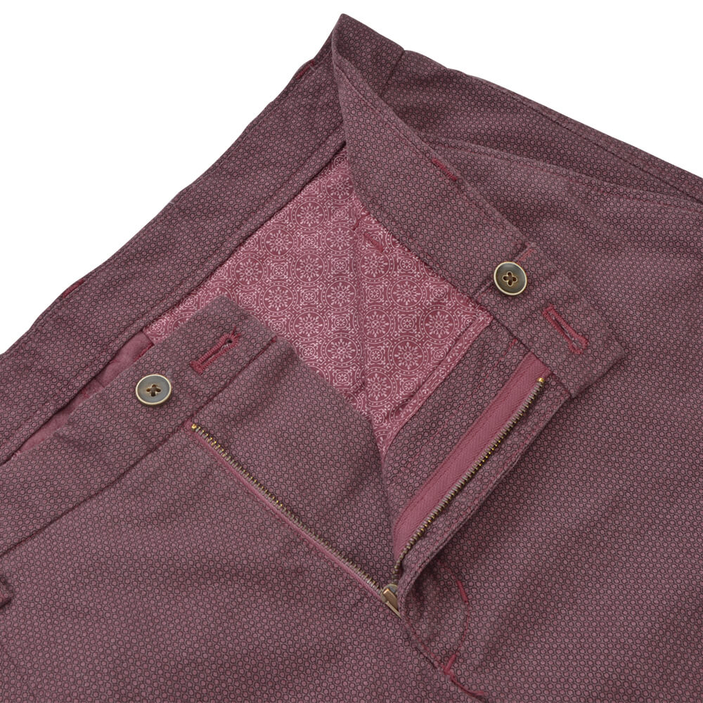 Raspberry Birdseye Chino Trousers - Gagliardi