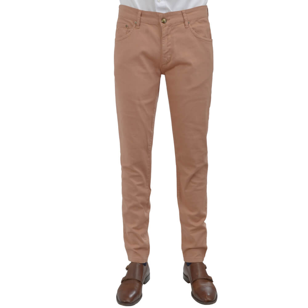 Orange Ringspun Five Pocket Trousers - Gagliardi