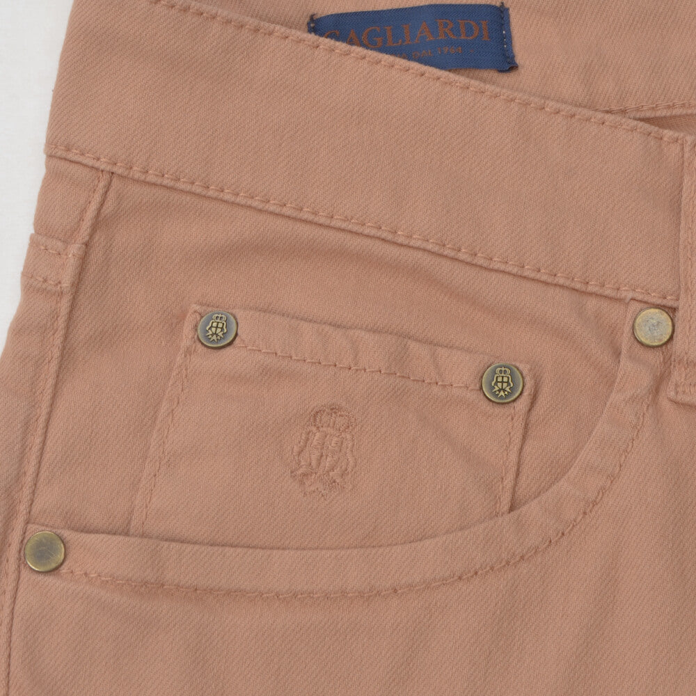 Orange Ringspun Five Pocket Trousers - Gagliardi