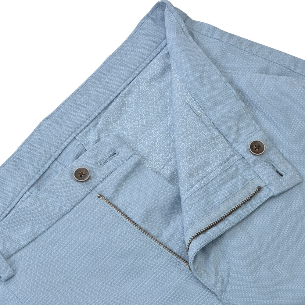 Sky Blue Microweave Chino Trousers - Gagliardi