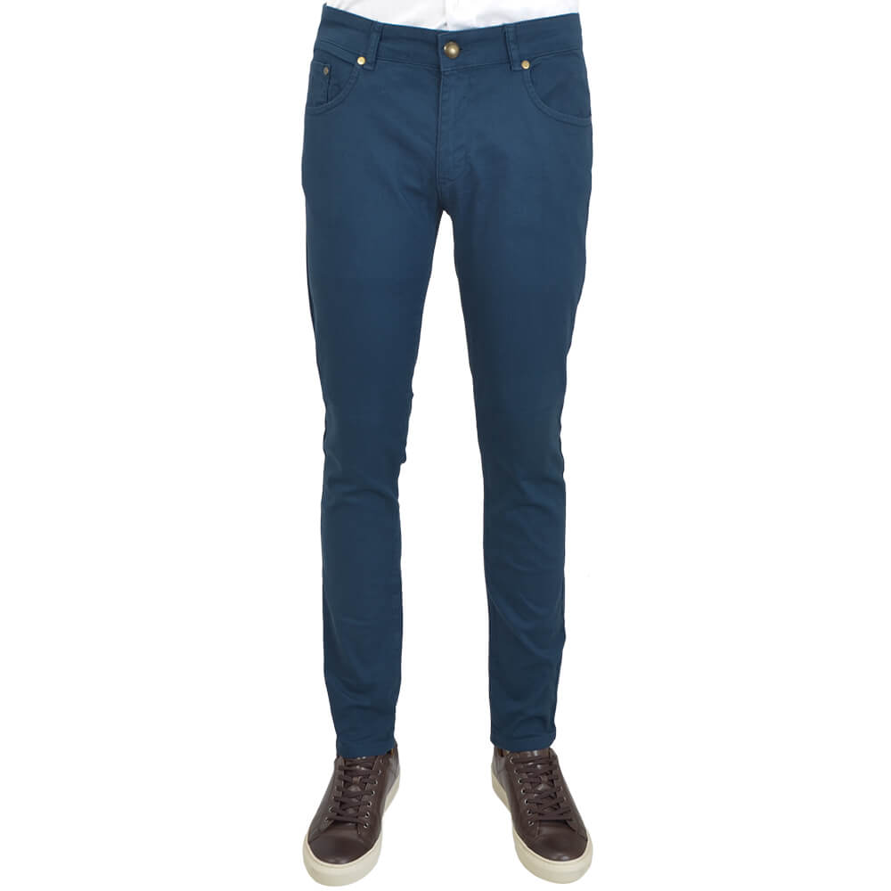 Five-pocket, regular-fit, stretch-cotton denim trousers