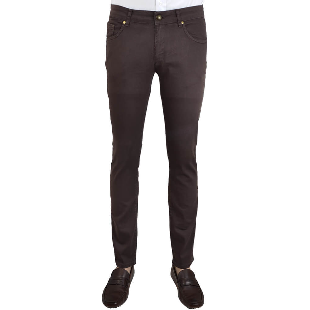 Brown Stretch Cotton Five Pocket Trousers - Gagliardi