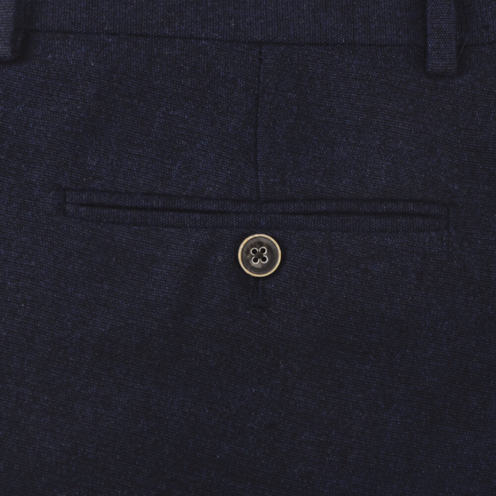 Navy Wool Blend Stretch Trousers - Gagliardi
