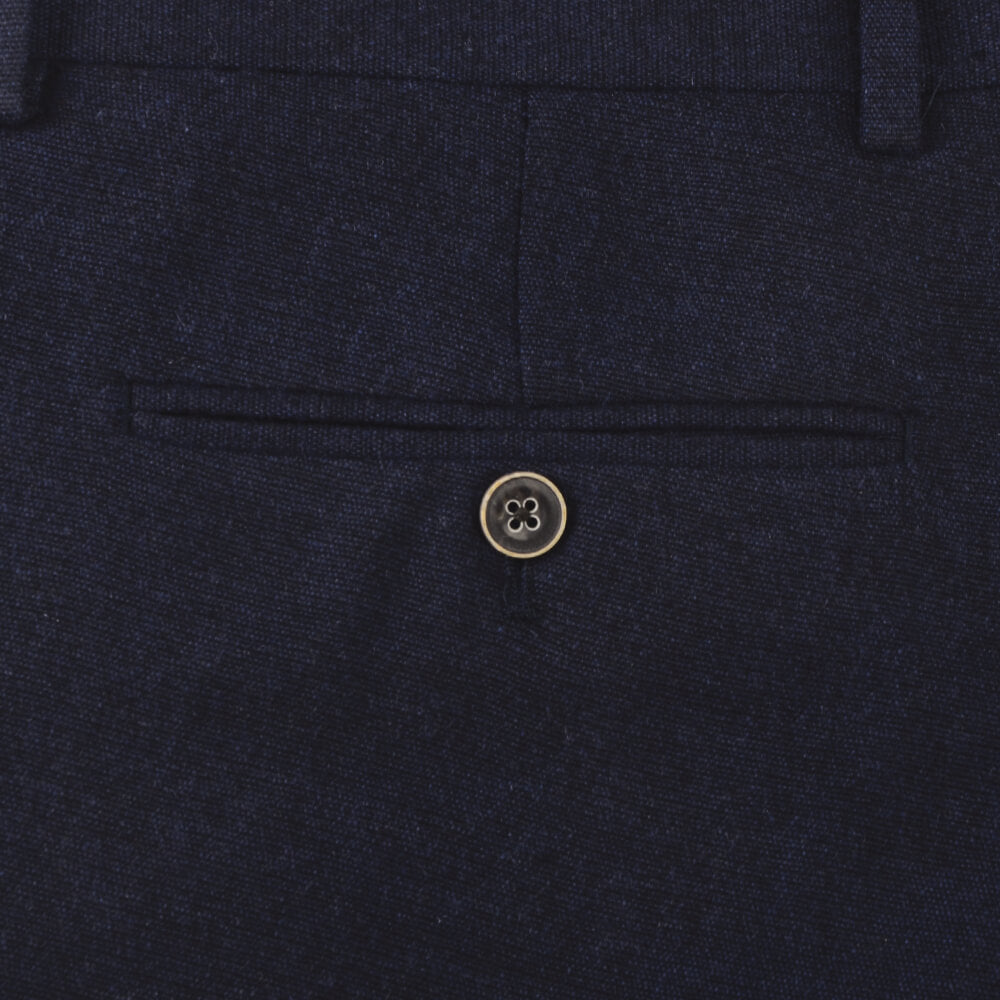 Navy Wool Blend Stretch Trousers - Gagliardi