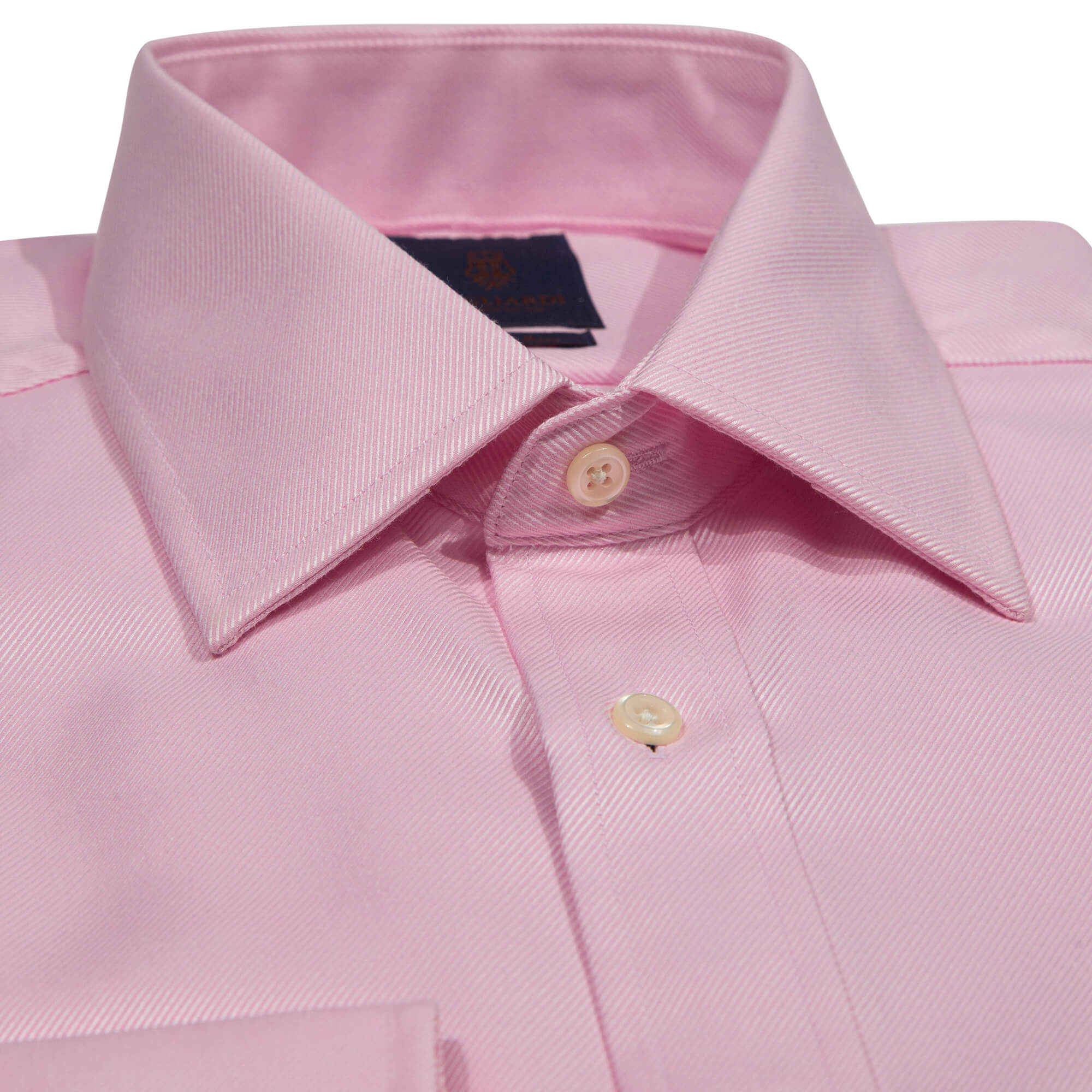Pink Twill Tailored Fit Pointed Collar Single Cuffed Shirt