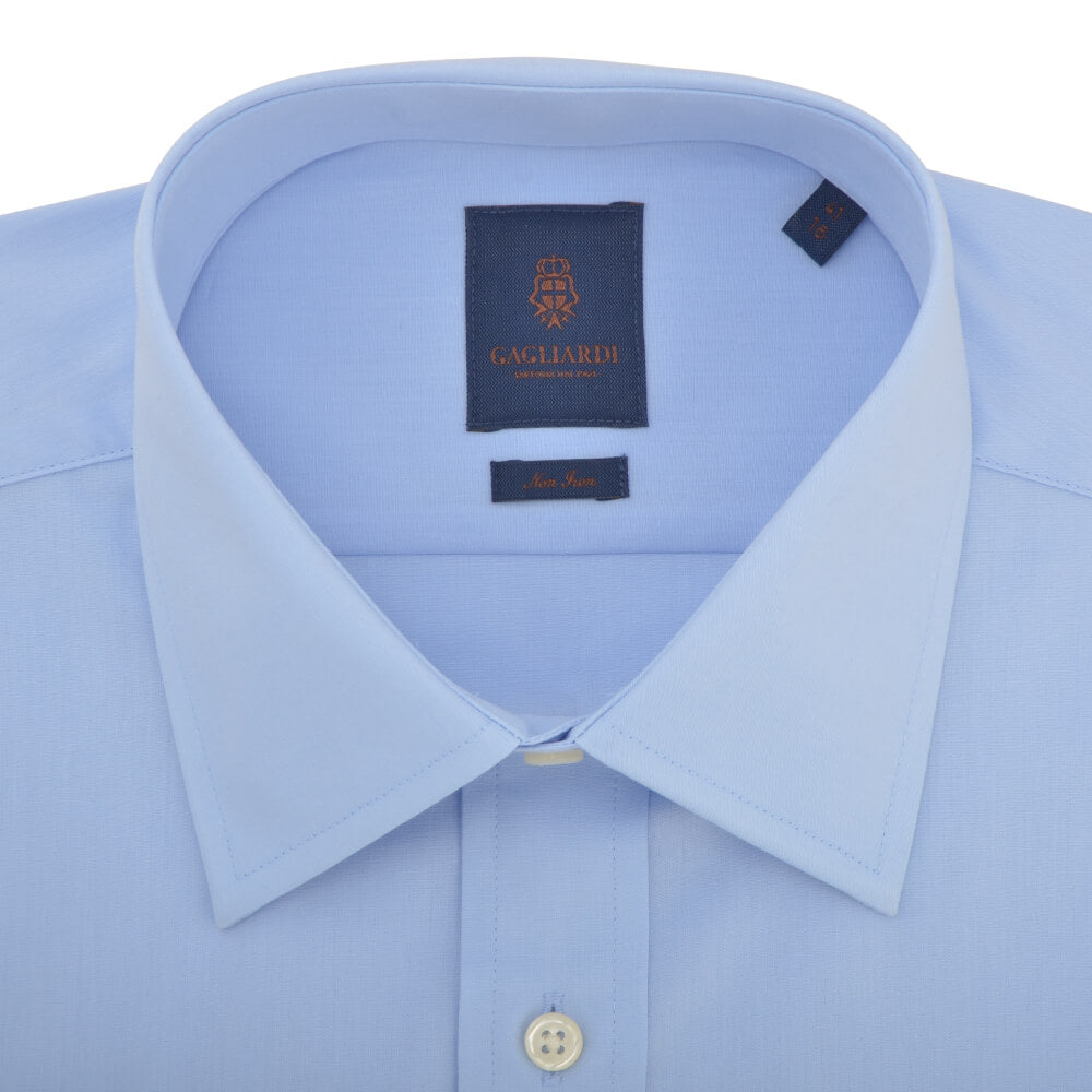 Tailored Fit Sky Poplin Classic Collar Non-iron Shirt - Gagliardi