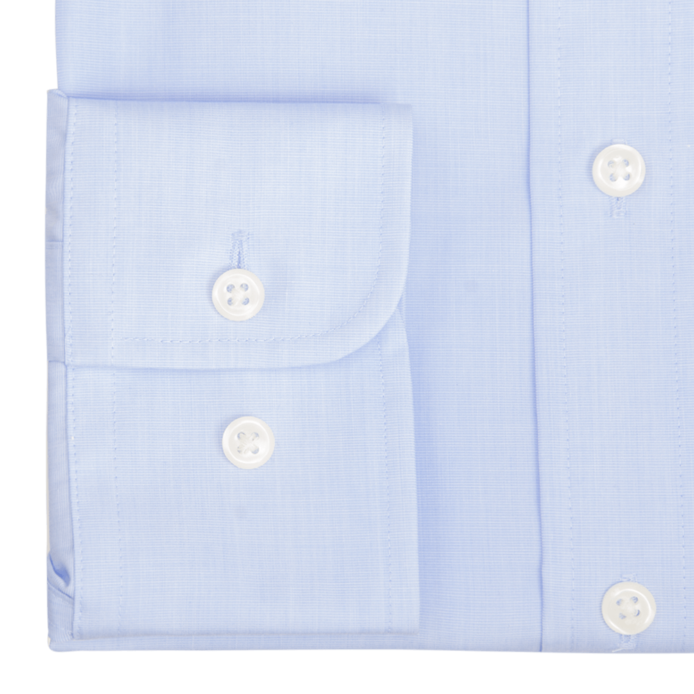 Sky End On End Plain Tailored Fit Classic Collar Shirt - Gagliardi
