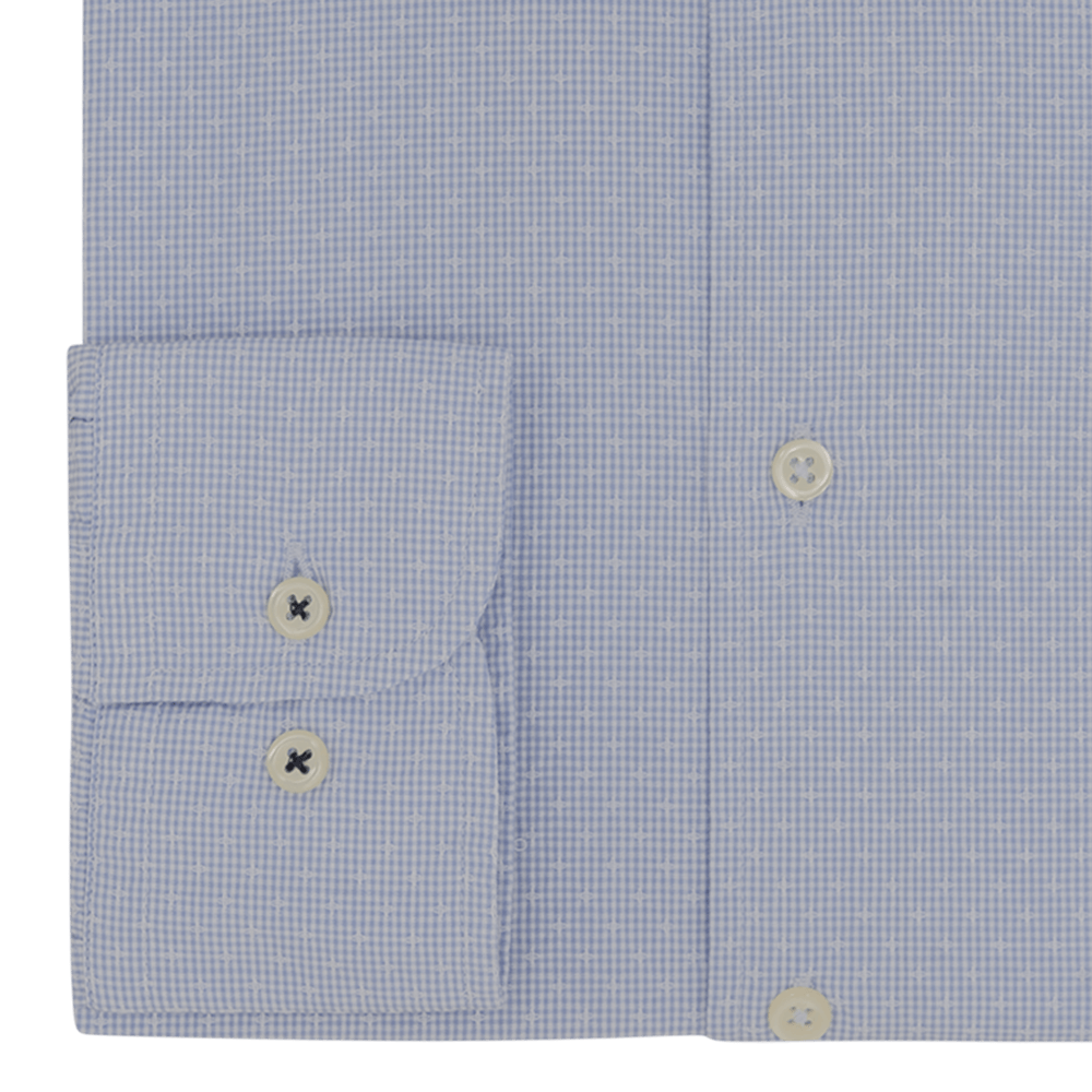 Sky Checked Tailored Fit Classic Collar Shirt - Gagliardi