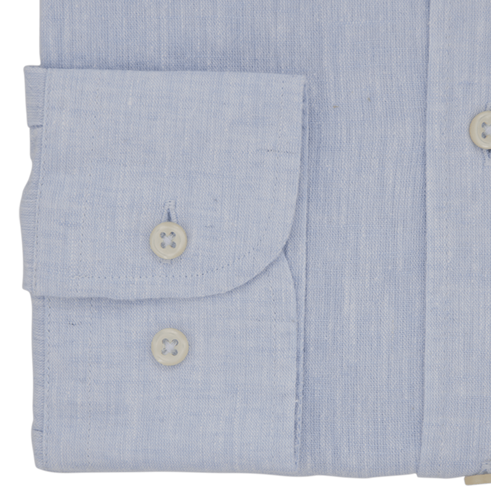 Sky Plain Tailored Fit Long Sleeve Buttondown Linen Shirt - Gagliardi