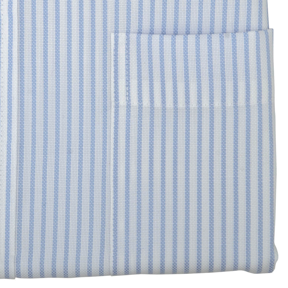 Tailored Fit Sky Bengal Stripe Non Iron Oxford Cotton Shirt - Gagliardi