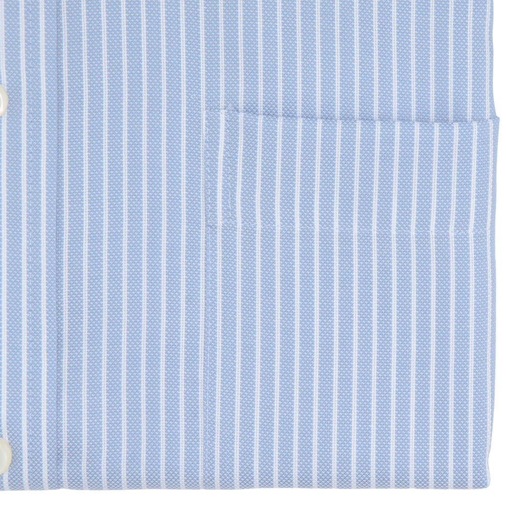 Tailored Fit Sky Stripe Non Iron Oxford Cotton Shirt - Gagliardi