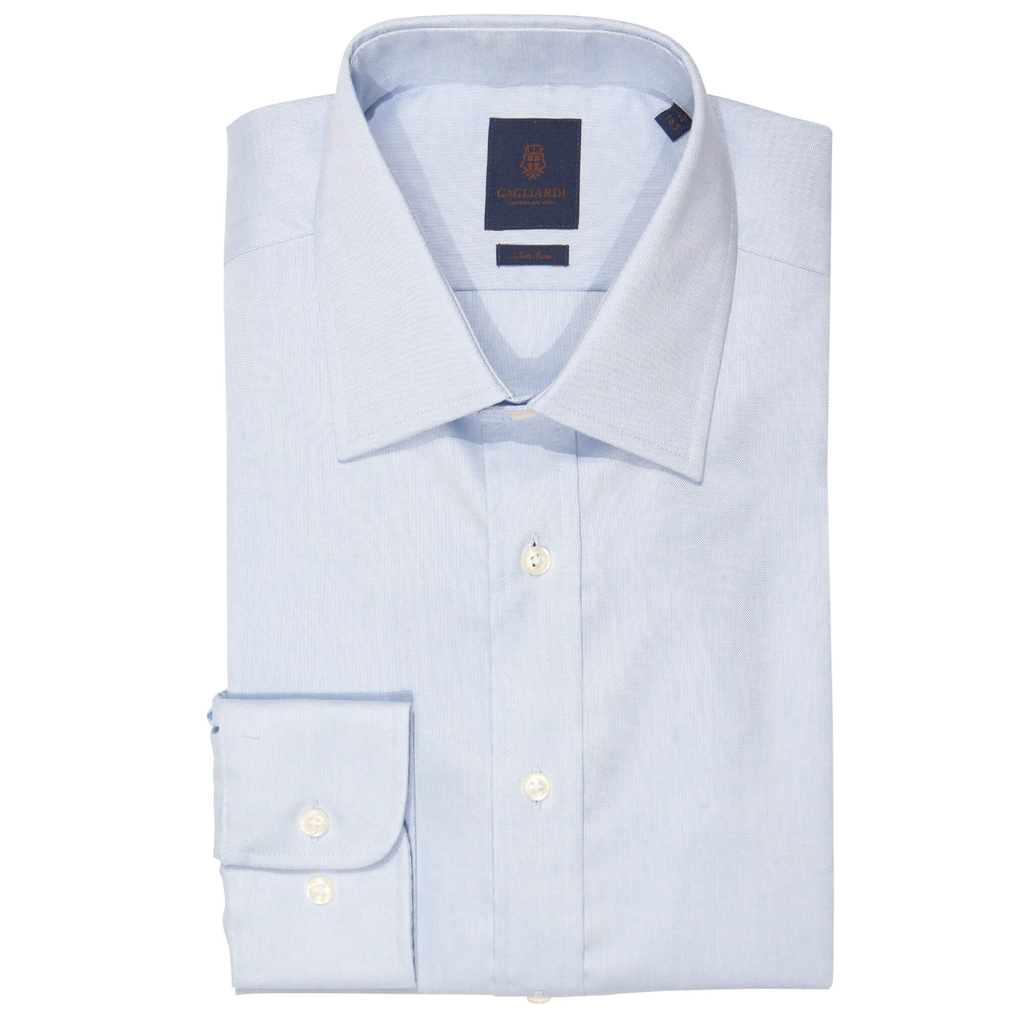 Tailored Fit Sky Oxford Non Iron Shirt No Pocket