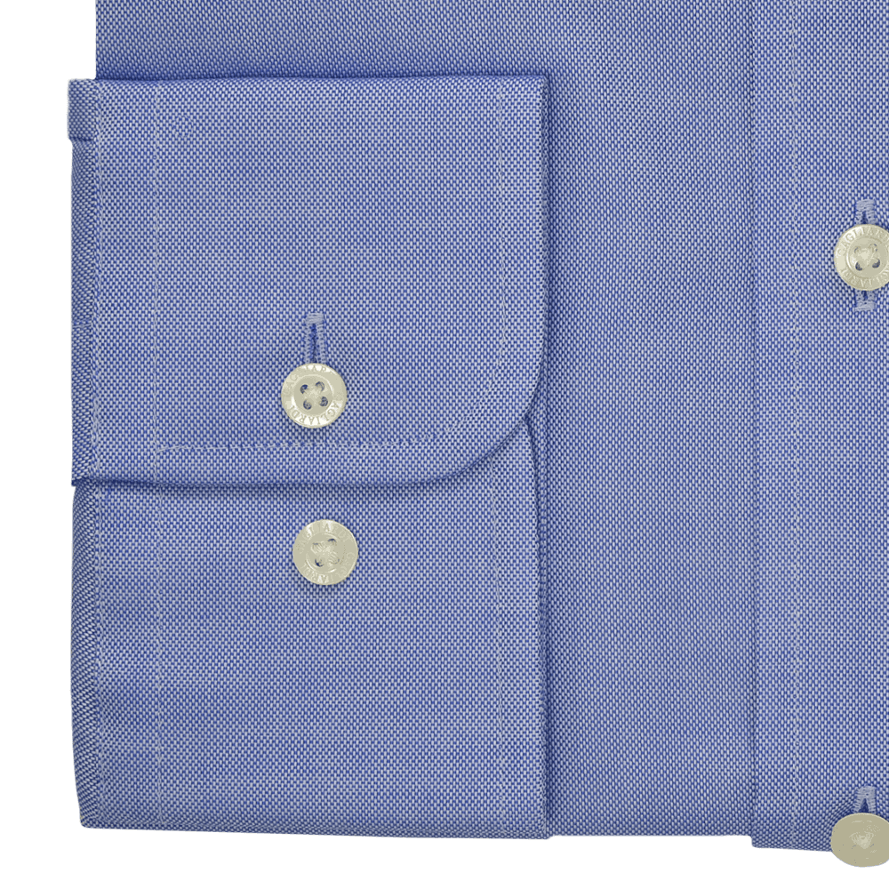 Blue Oxford Tailored Fit Classic Collar Single Cuffed Shirt - Gagliardi