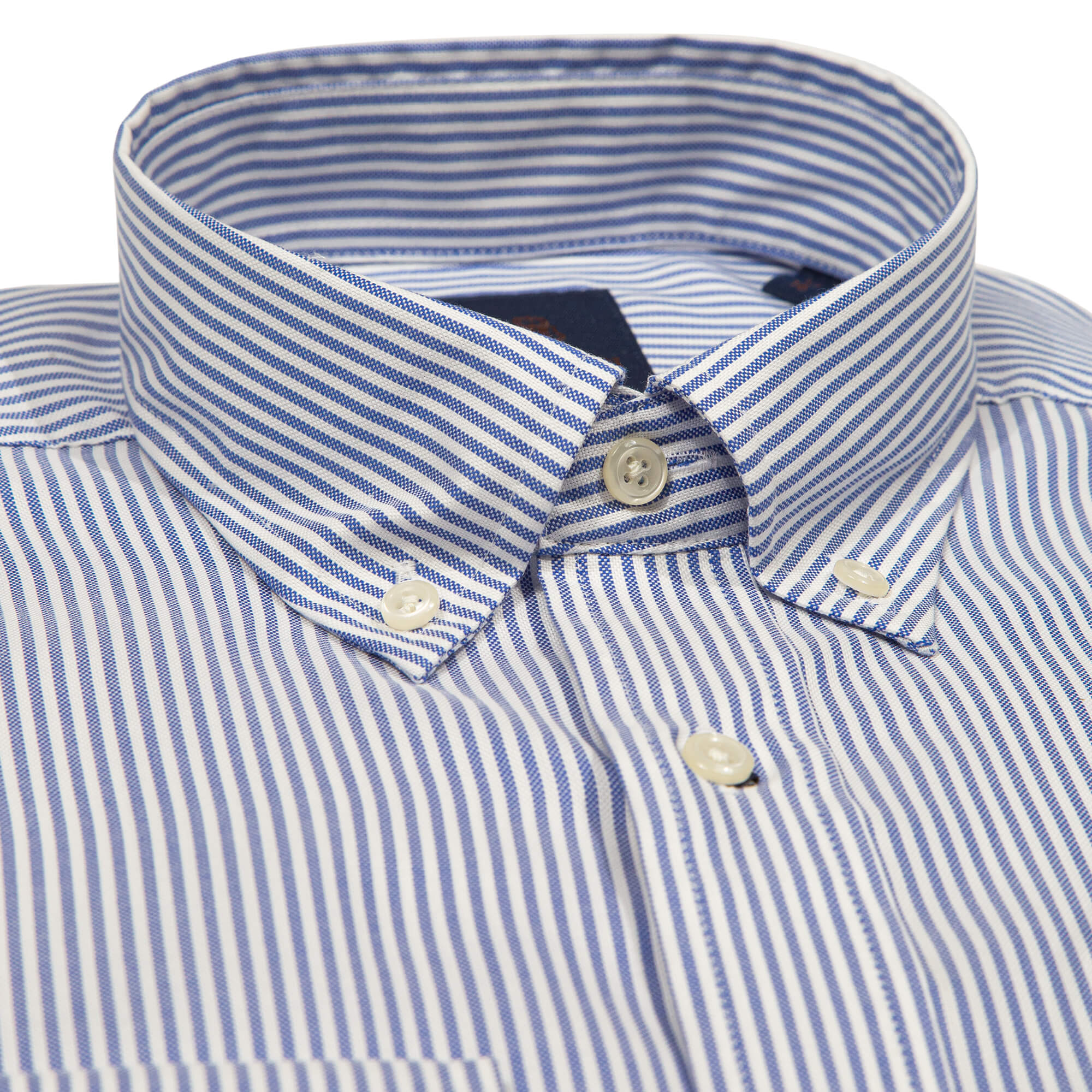 Tailored Fit Blue Striped Oxford Non Iron Button Down Shirt