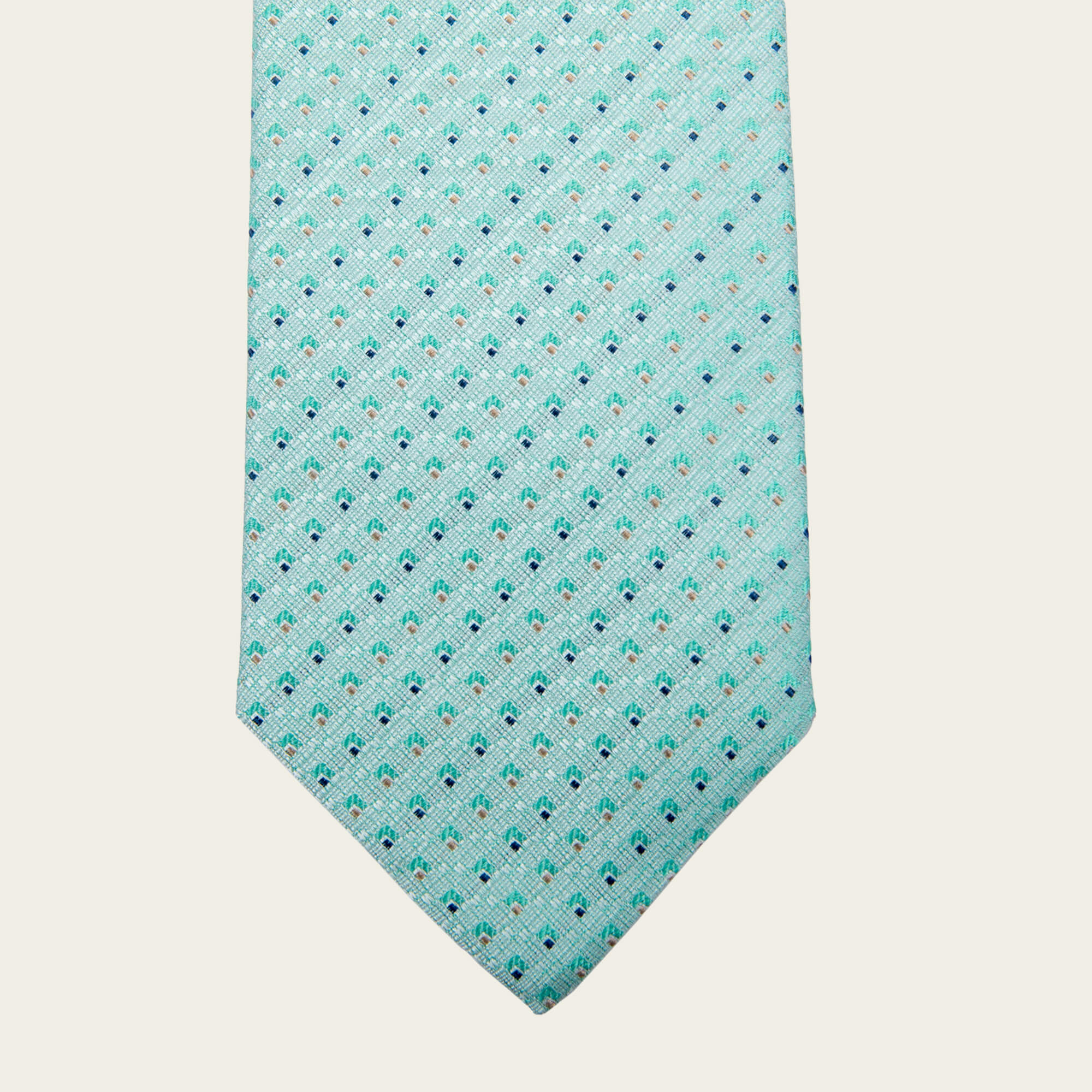 Green With Gold And Navy Dots Tie