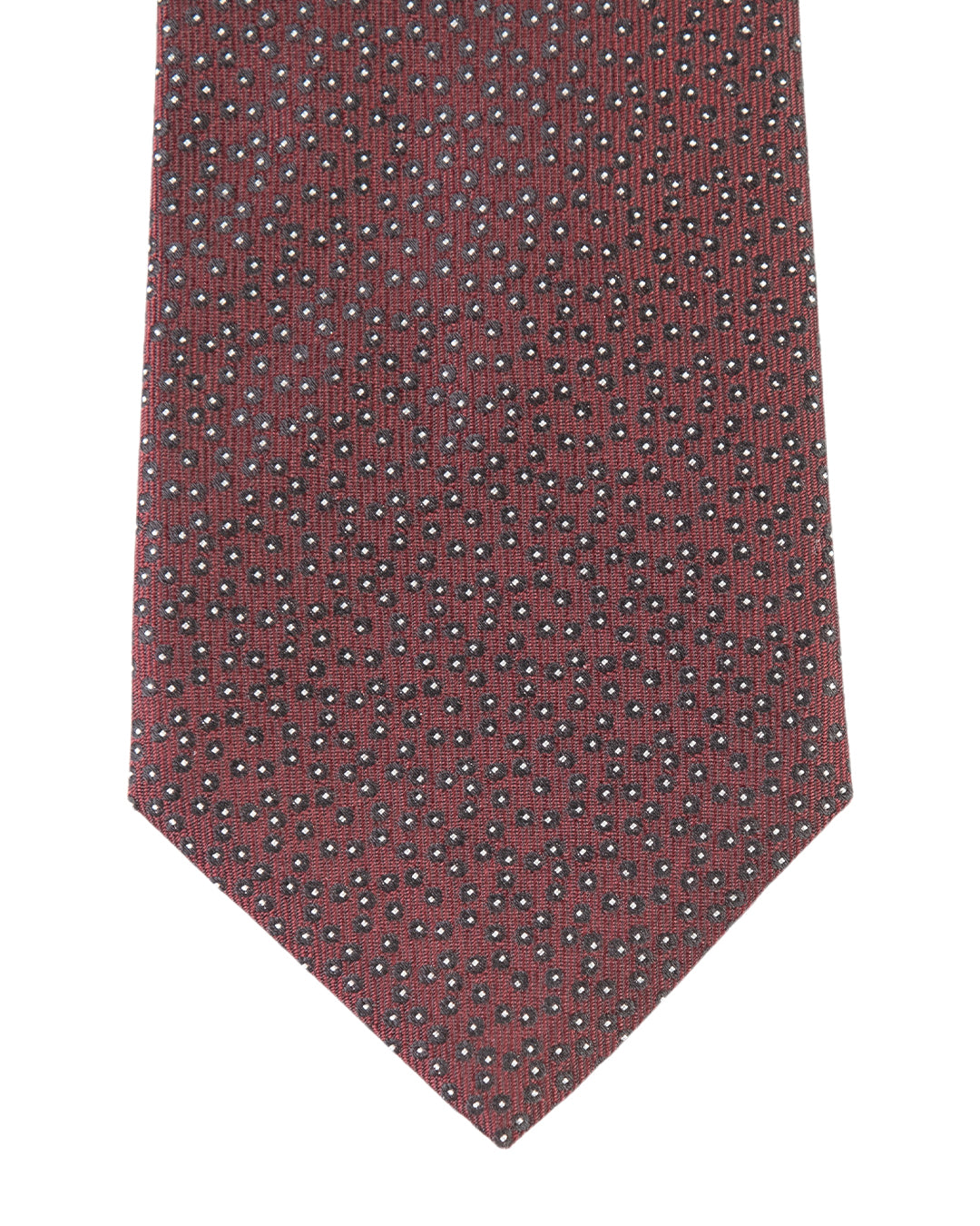 Burgundy Tie With Dots