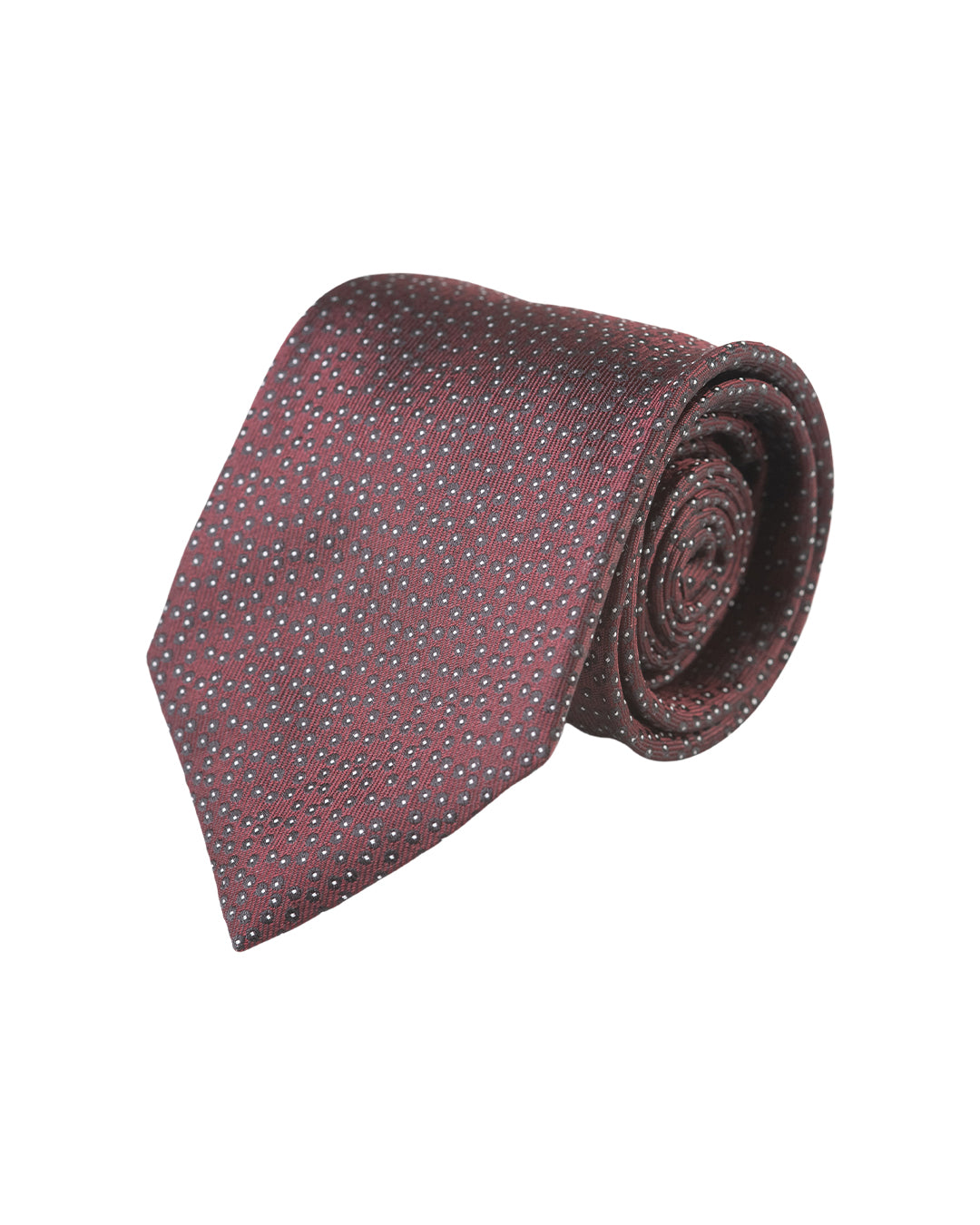 Burgundy Tie With Dots