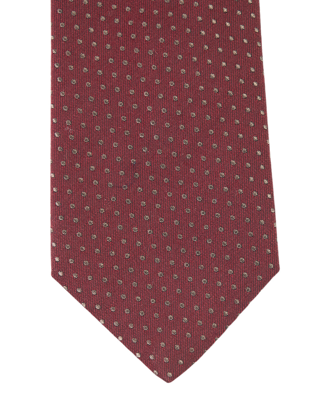 Burgundy Wool Tie With Dots