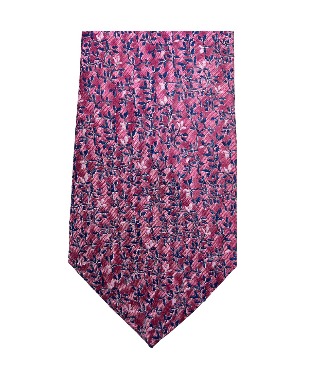 Red Entwined Leaves Italian Silk Tie