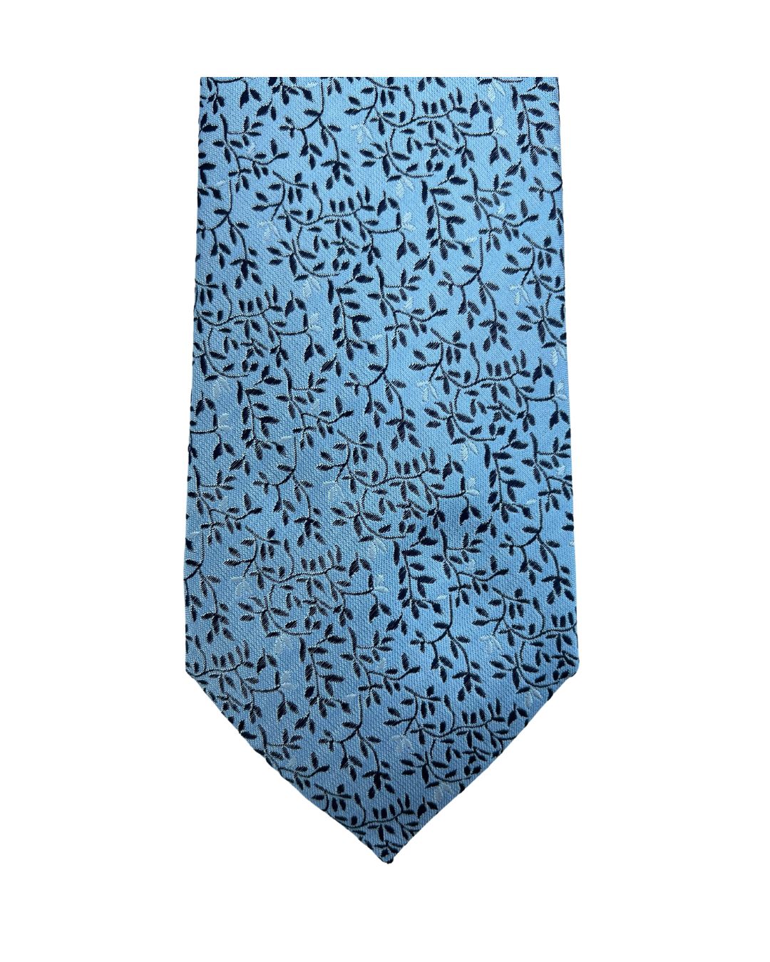 Sky Entwined Leaves Italian Silk Tie